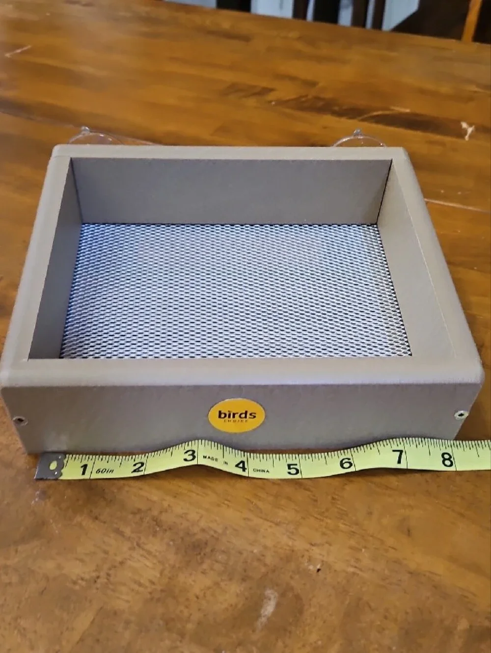 Tan Suction-Cup Window Bird Feeder Tray/ NEW